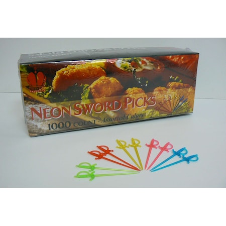 Goldmax Assorted Neon Sword Pick, PK10000